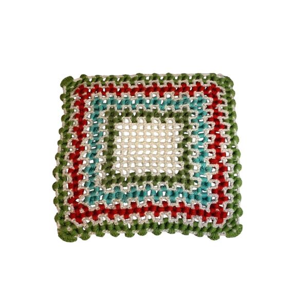 Vintage 1970s Handmade Crocheted Doily 14 Inches Square - Picture 7 of 7